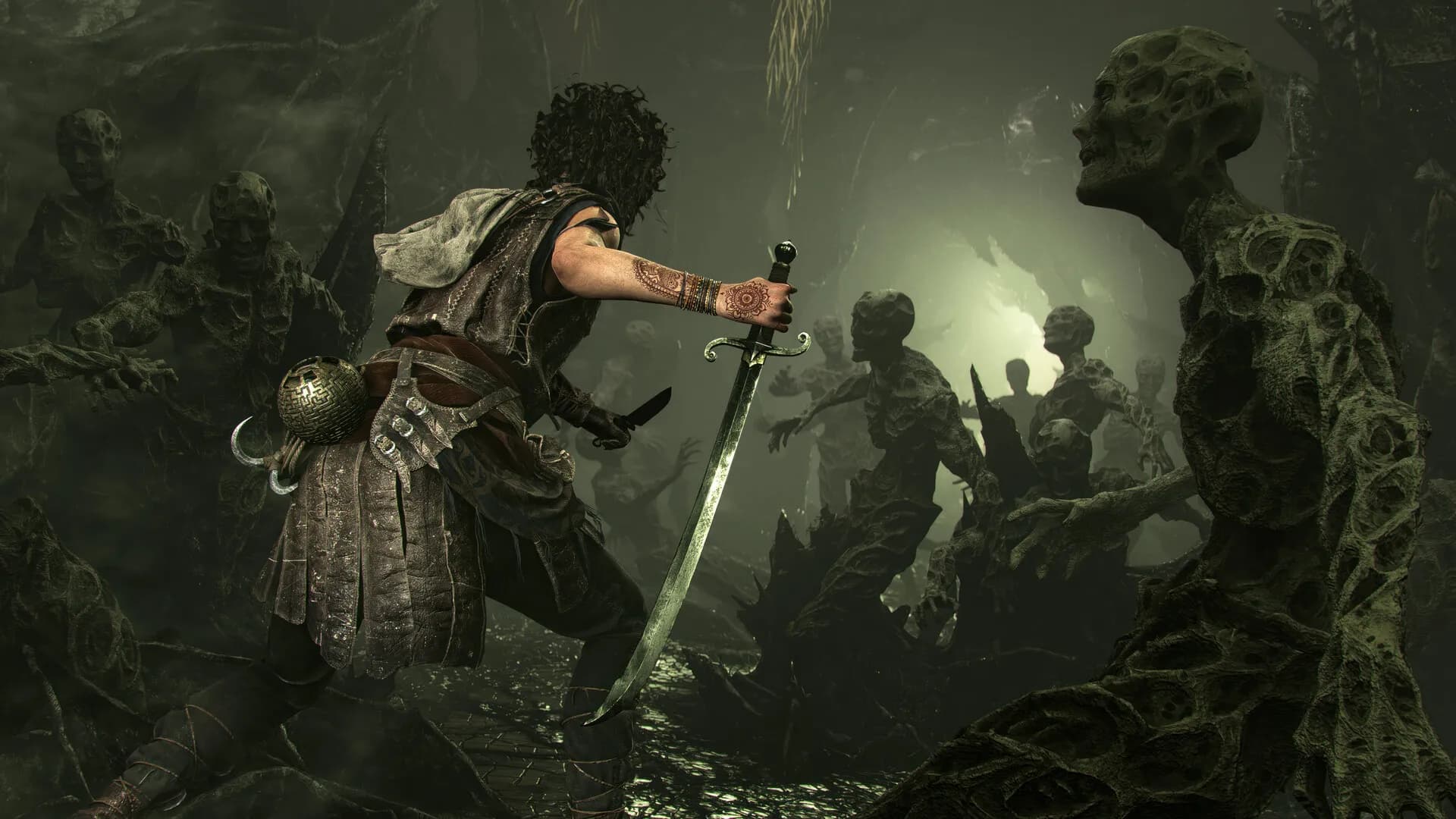 Sophia faces supernatural figures in an official gameplay screenshot